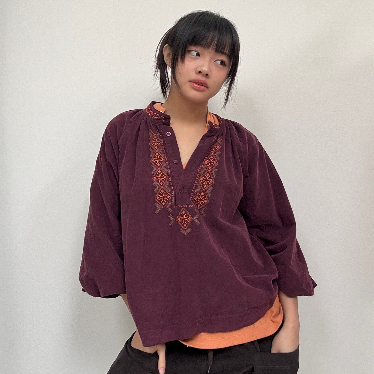 *NEW* Johanna Needlecord Shirt Wine