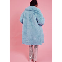 Baby Blue Faux Fur Oversized Coat