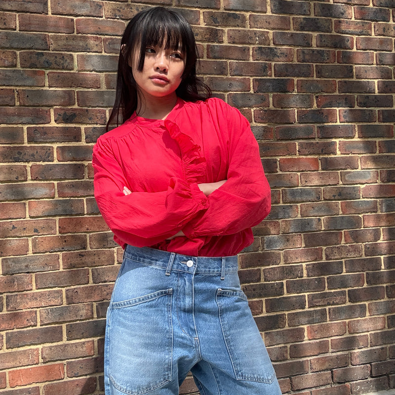 *NEW COLOUR* Lightweight Ruffle Shirt Red