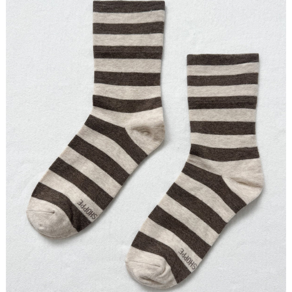 *NEW* Le Bon Shoppe Wally Socks Brown Stripe