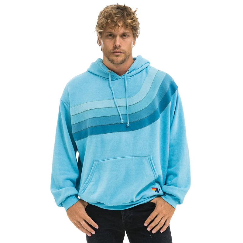 *NEW STYLE* Wave Stripe Pullover Hoodie Aquamarine