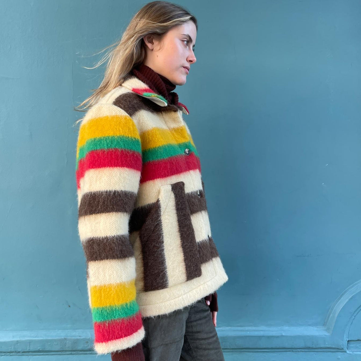 *NEW STYLE* Stripe Wool Workwear Jacket