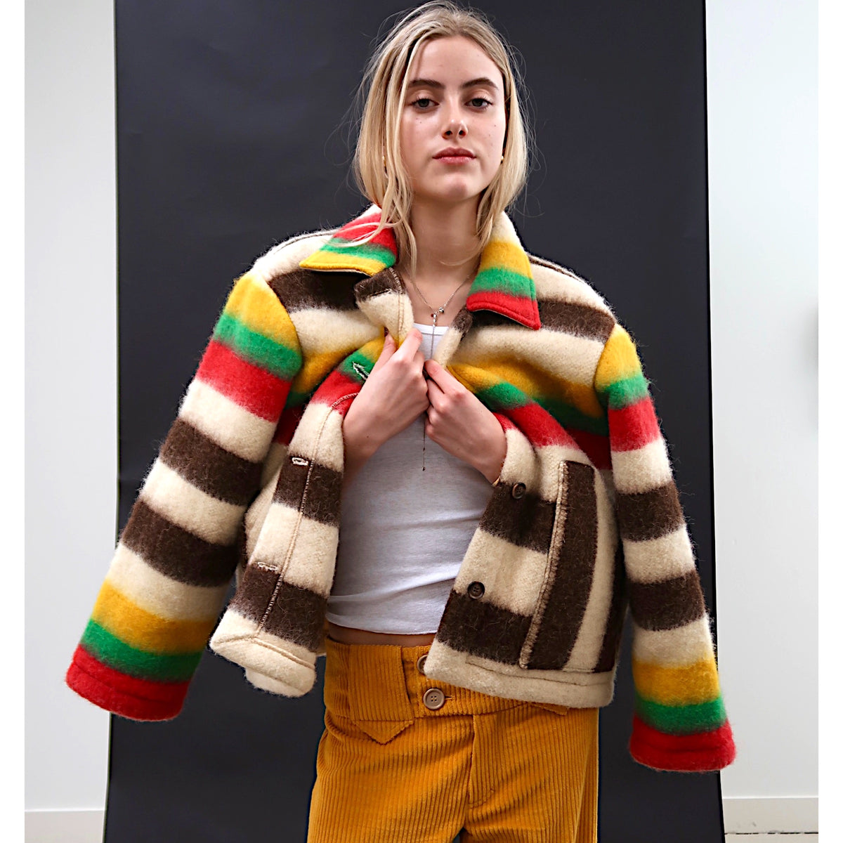 *NEW STYLE* Stripe Wool Workwear Jacket