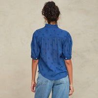*PRE ORDER* Frani Embroidered Top Cobalt