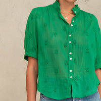 *PRE ORDER* Frani Embroidered Top Green