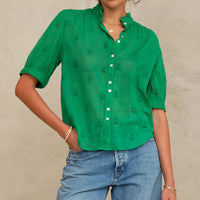 *PRE ORDER* Frani Embroidered Top Green