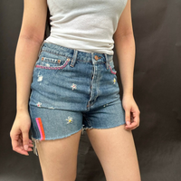 *NEW* Zig Zag Levi's Cut Offs with Embroidered Daisies