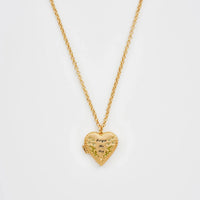 Floral Heart Gold Locket Necklace