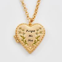 Floral Heart Gold Locket Necklace