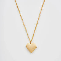 Floral Heart Gold Locket Necklace