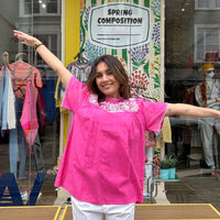 Pink City Embroidered Blouse Pink