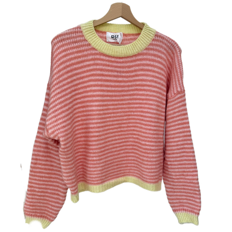 Pink Stripe Knitted Jumper
