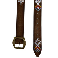 *NEW* Post & Co embroidered Leather Belt Fango