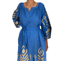 *LANDED* Long Raf belted Feather Dress