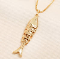Chunky Fish Pendant Necklace