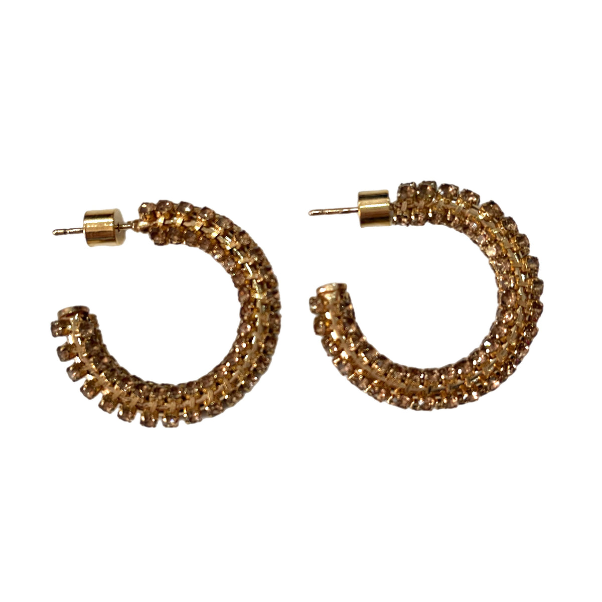Feeka Leixe Crystals Earrings Champagne