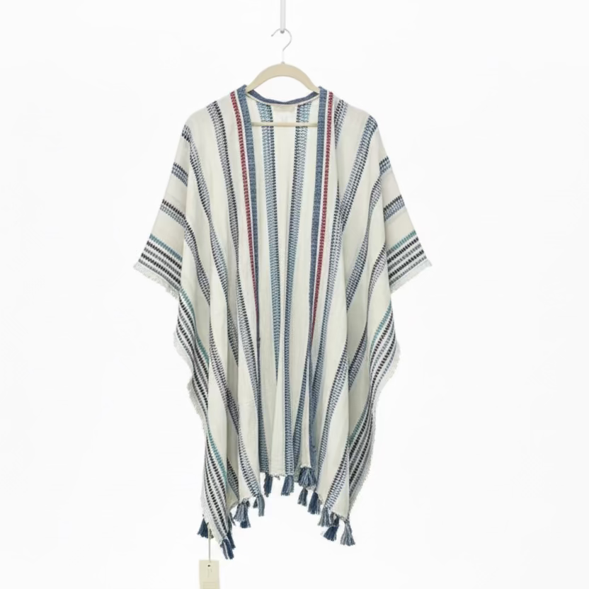 *NEW* Multi Blue Stripe embroidered Cover-up