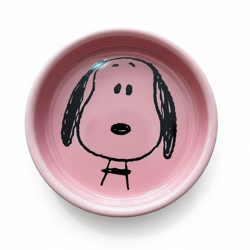 Snoopy Visage Pink Round Trinket Dish