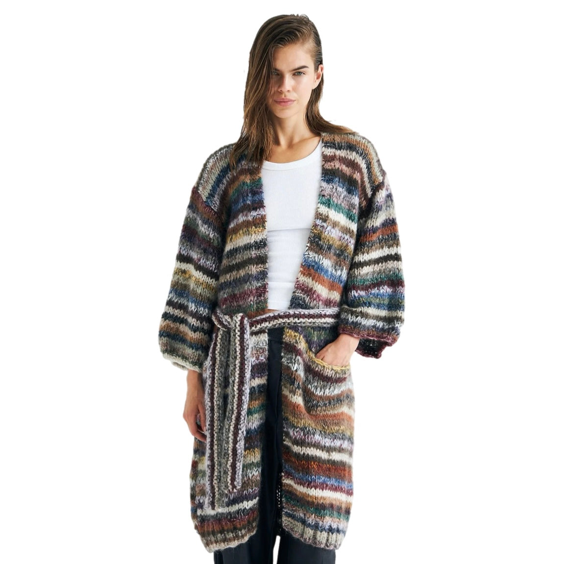 Florence with Belt Dark Multi