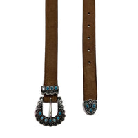 *NEW* Post & Co Suede Leather Belt Cognac