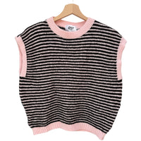 Black Stripe Knitted Vest