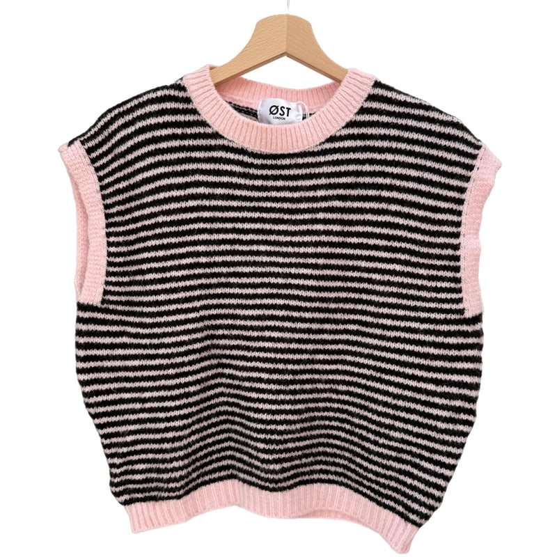 Black Stripe Knitted Vest