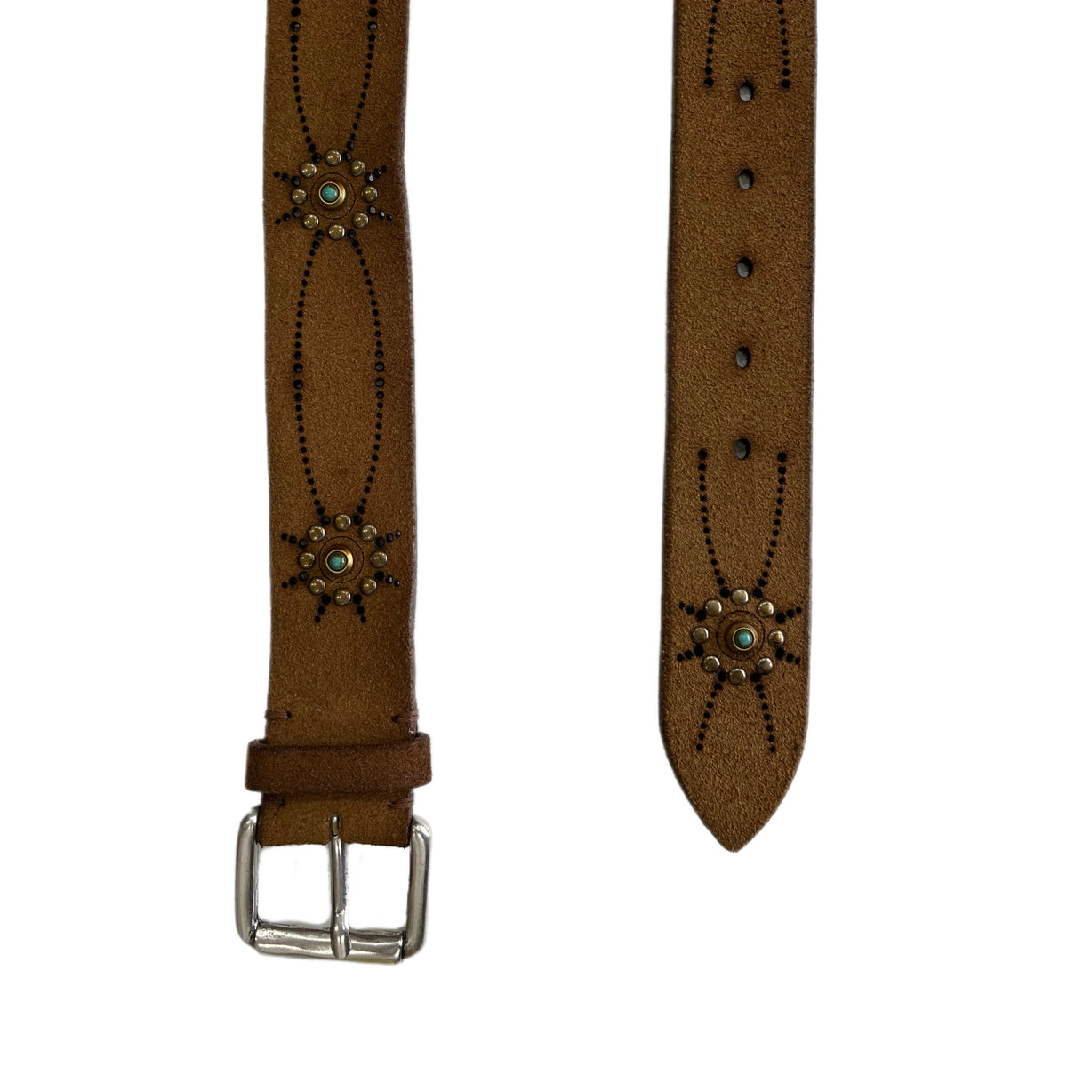 *NEW* Post & Co  Leather Studded Belt Cognac