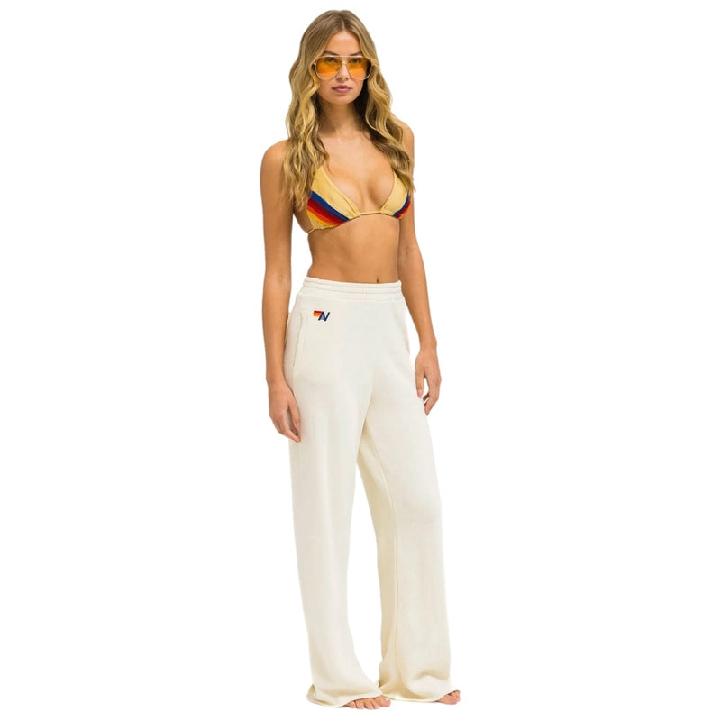 5 Stripe Wide Leg Sweatpants Vintage White/Vintage White