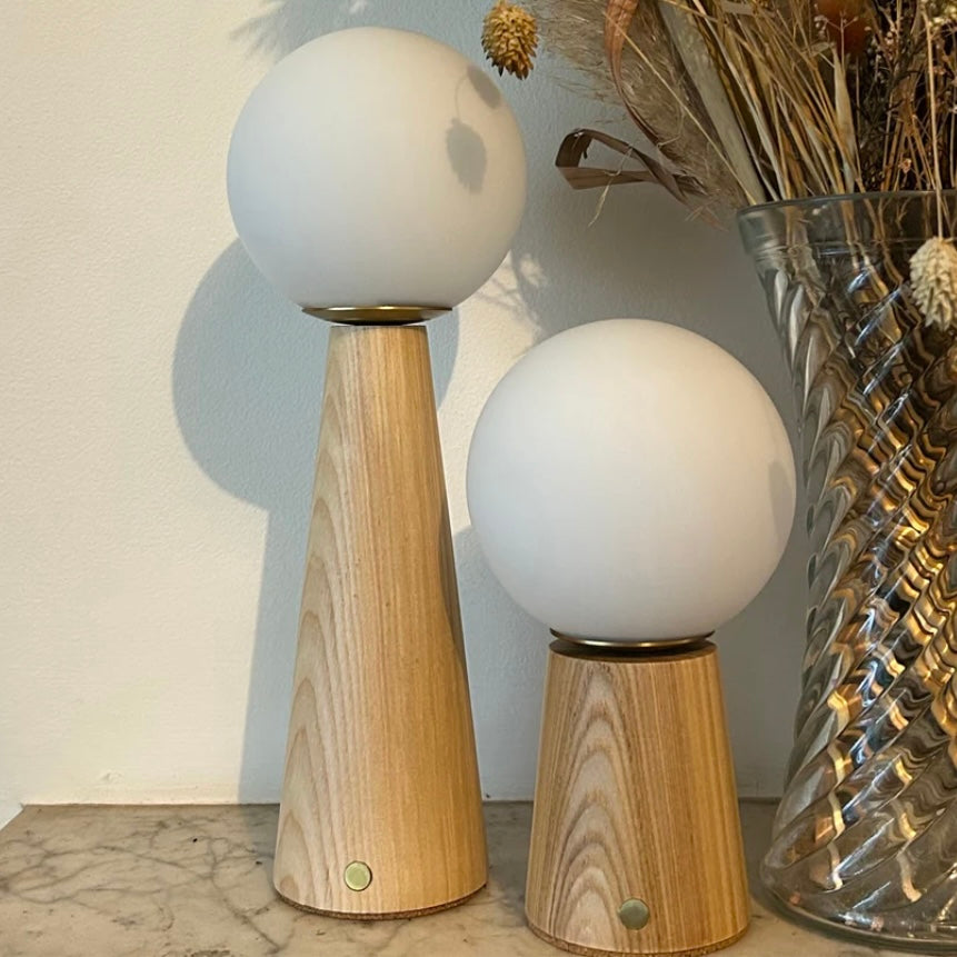 Large Deco Cone Woodern  Lamp