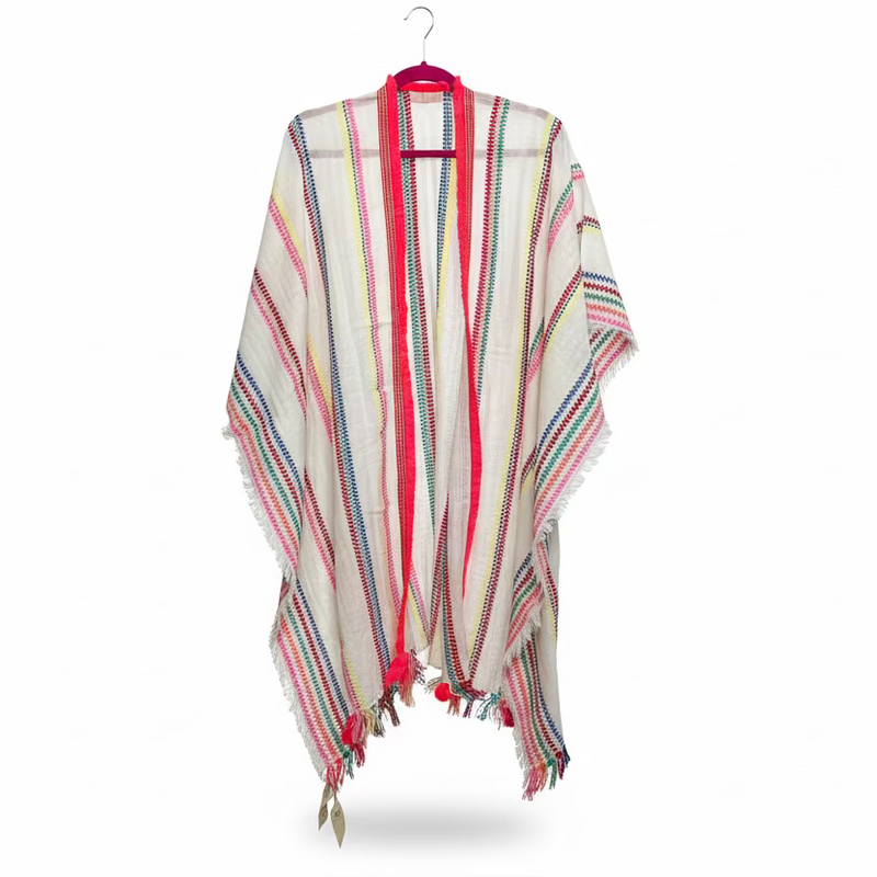 *NEW* Multi pink Stripe embroidered Cover-up
