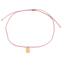 Heart Charm Pink Thread Necklace