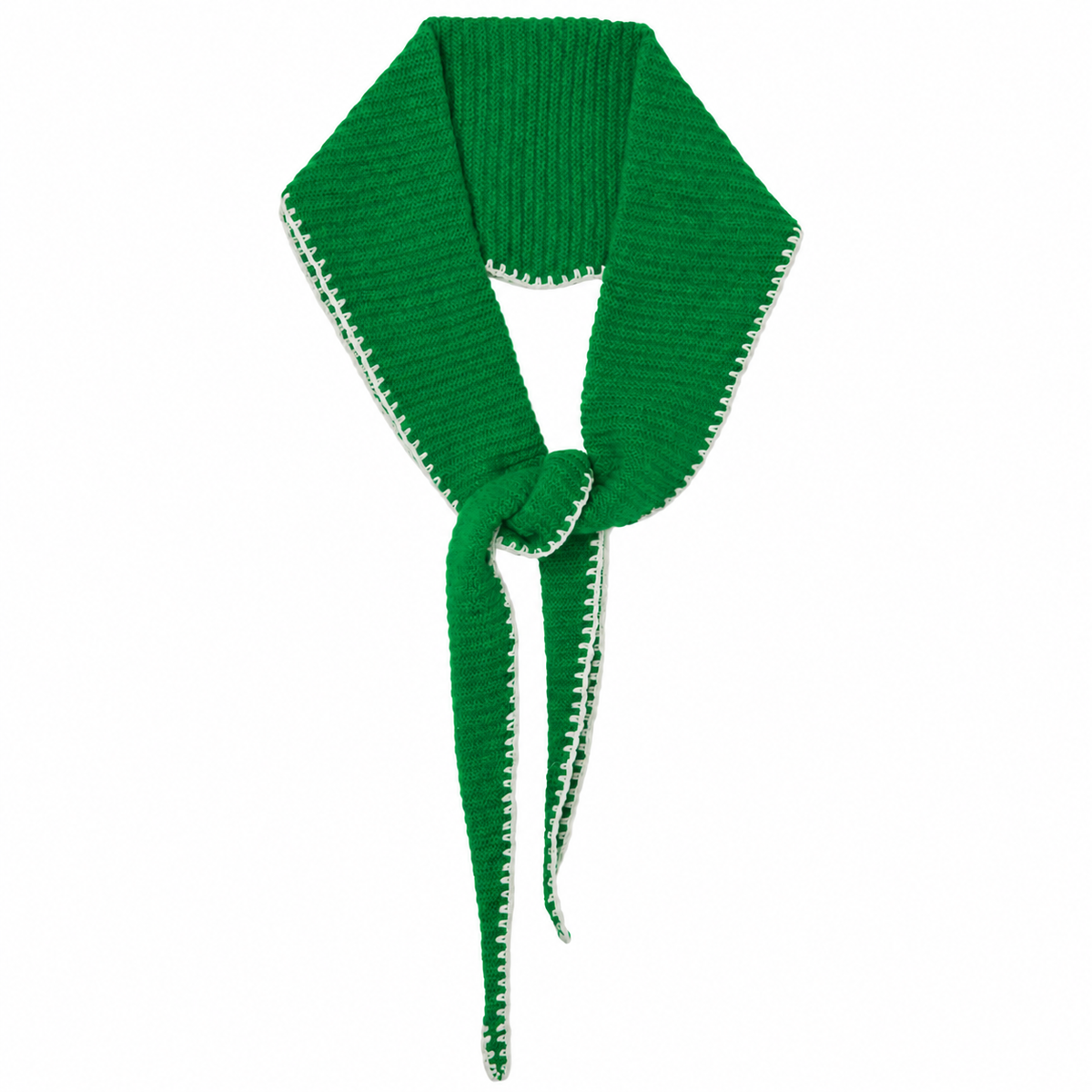 Cashmere Diamond Skinny Scarf Stitching Green