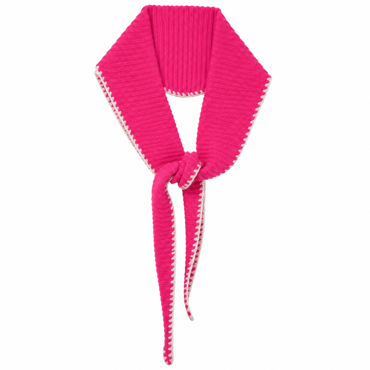 Cashmere Diamond Skinny Scarf Stitching Pink Rose