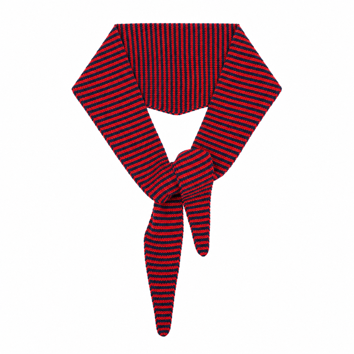 *NEW* Cashmere Diamond Skinny Scarf Red/Navy stripe
