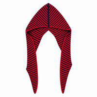 Cashmere Stripe Hood Red/Navy