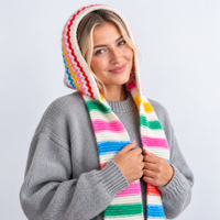 *AW26* Hoodie Scarf Rainbow