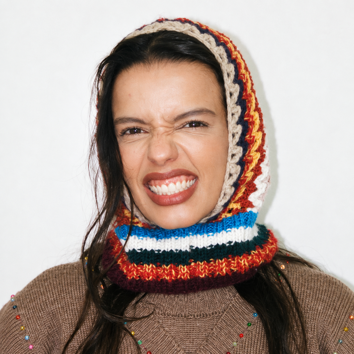 *AW26* Crochet Balaclava Rainbow