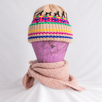 *AW26* Alpaca Llama Motif Beanie Rainbow