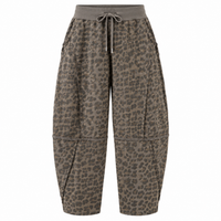 Leopard Jersey Lightweight Joggers Light Brown