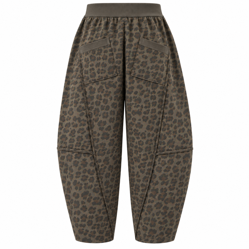 Leopard Jersey Lightweight Joggers Light Brown