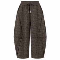 Leopard Jersey Lightweight Joggers Chocolate