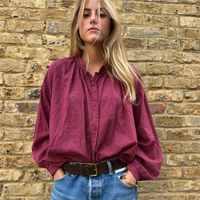 Lightweight Cotton Shirt Wine