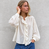 Lightweight Cotton Ruffle Shirt Off White