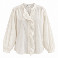 Lightweight Cotton Ruffle Shirt Off White