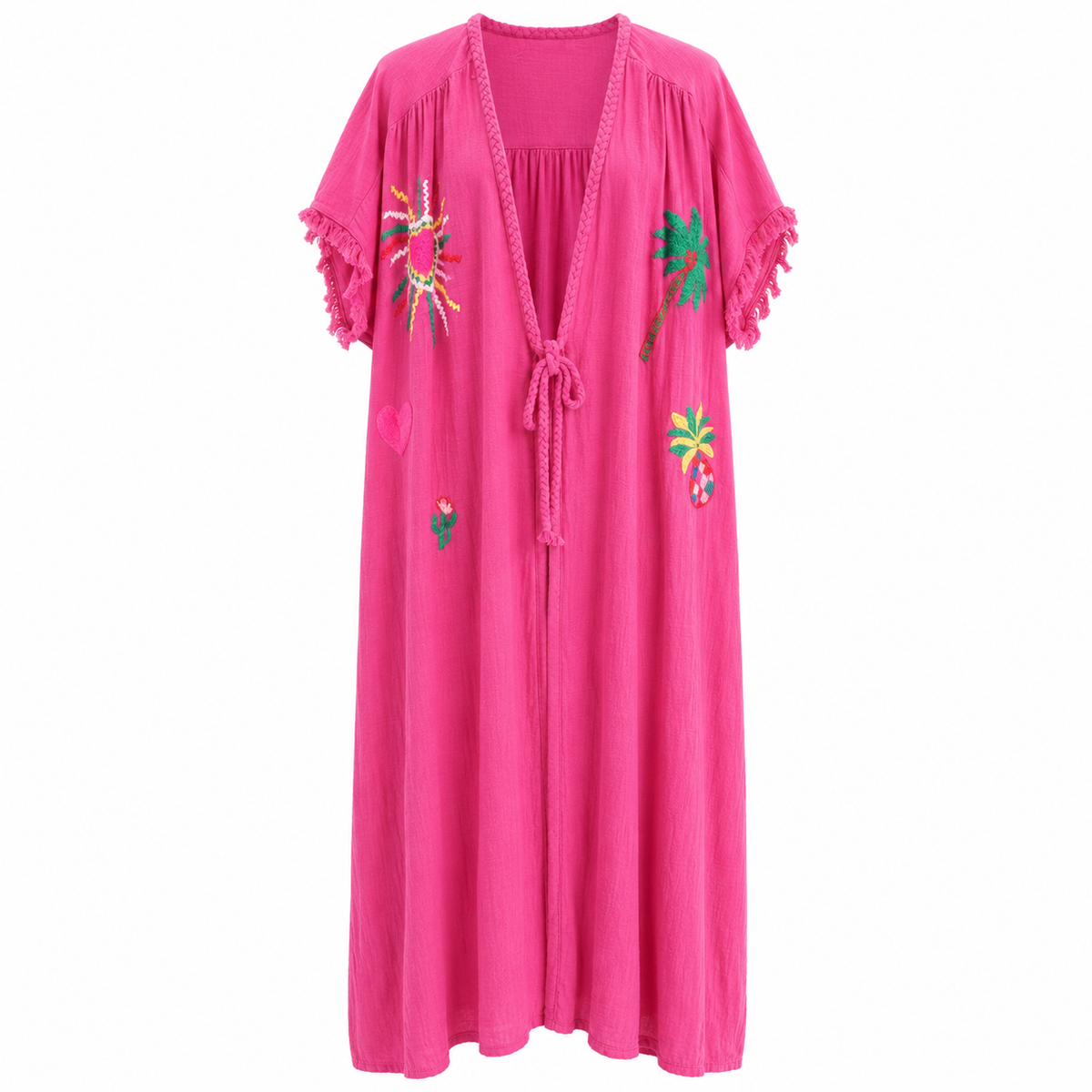 *NEW STYLE* Johanna Embroidered Cover-Up Hot Pink