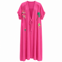 *NEW STYLE* Johanna Embroidered Cover-Up Hot Pink