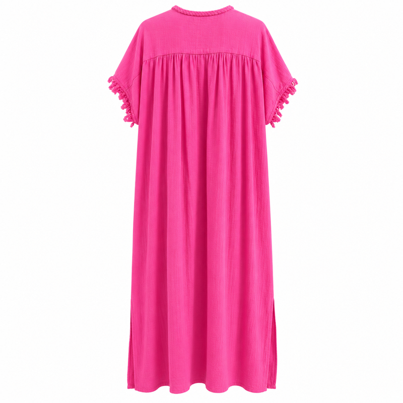 *NEW STYLE* Johanna Embroidered Cover-Up Hot Pink
