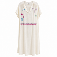 *NEW STYLE" Embroidered Dress White