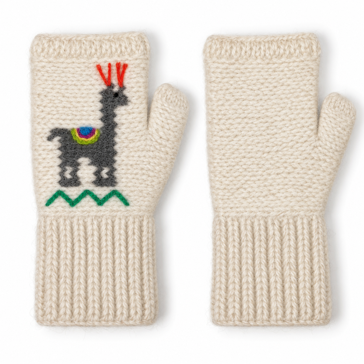 Peruvian Mittens Ecru