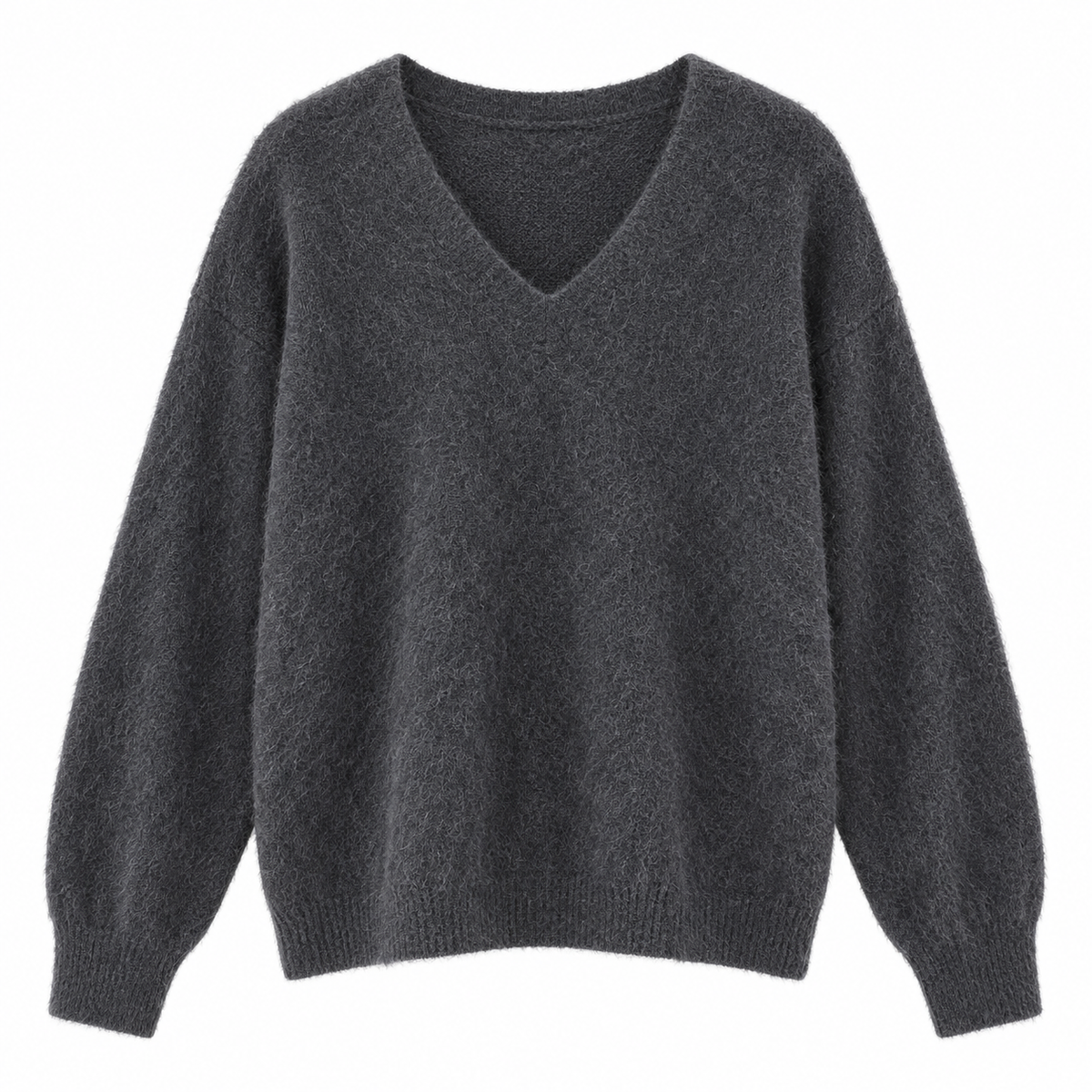 V-Neck Dark Grey Cashmere Pullover